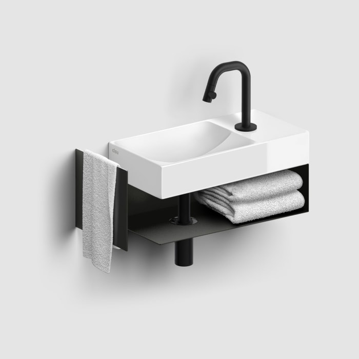 Clou Vale Right Keramik - Handwaschbecken 38 cm mit Hahnloch