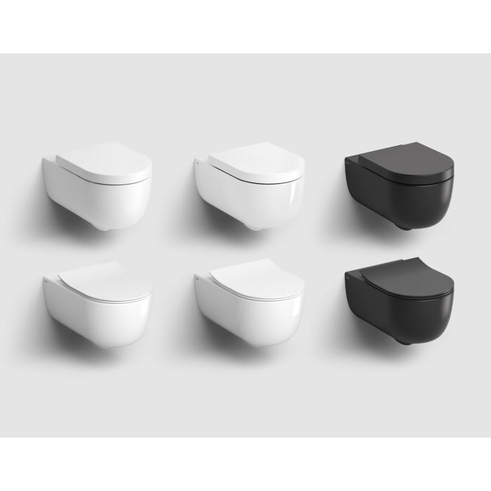 Clou Hammock Wand-WC-Set 49 cm, spülrandlos mit WC-Sitz Wrapover