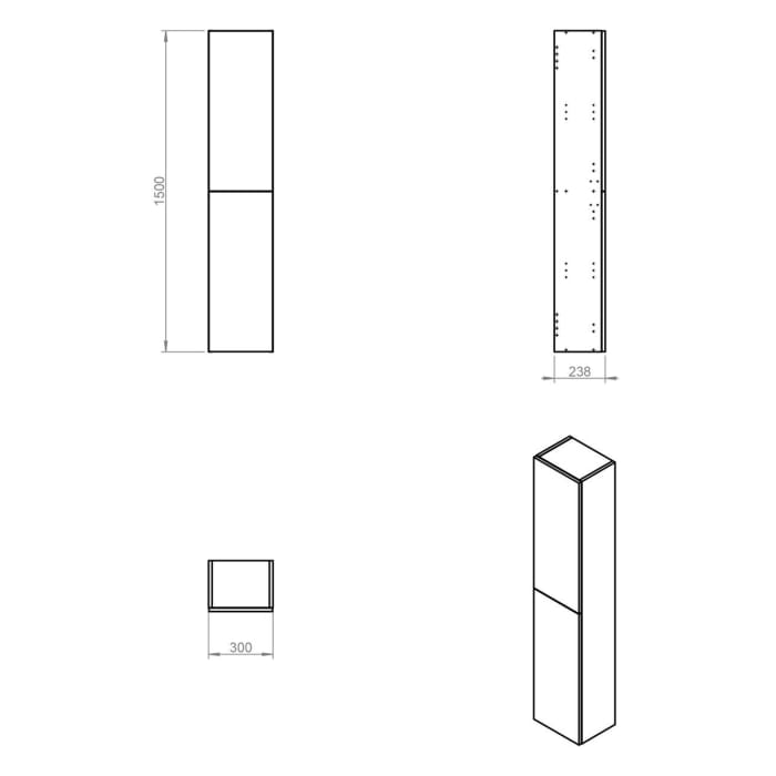 COSMIC B-Best Hochschrank, 30 x 150 cm