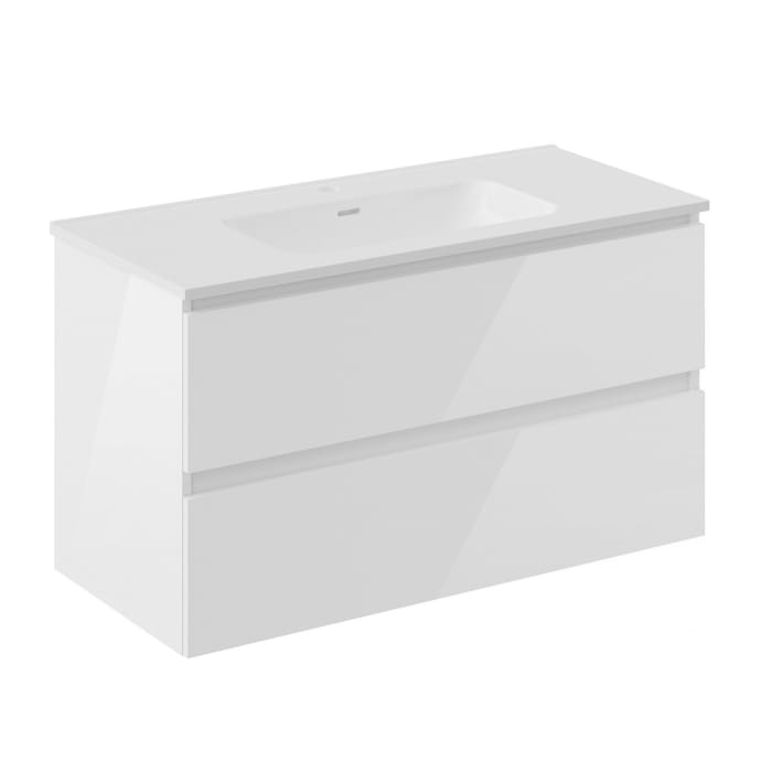 COSMIC B-Best Badmöbel Set 100 cm mit Spiegel und Wandleuchte