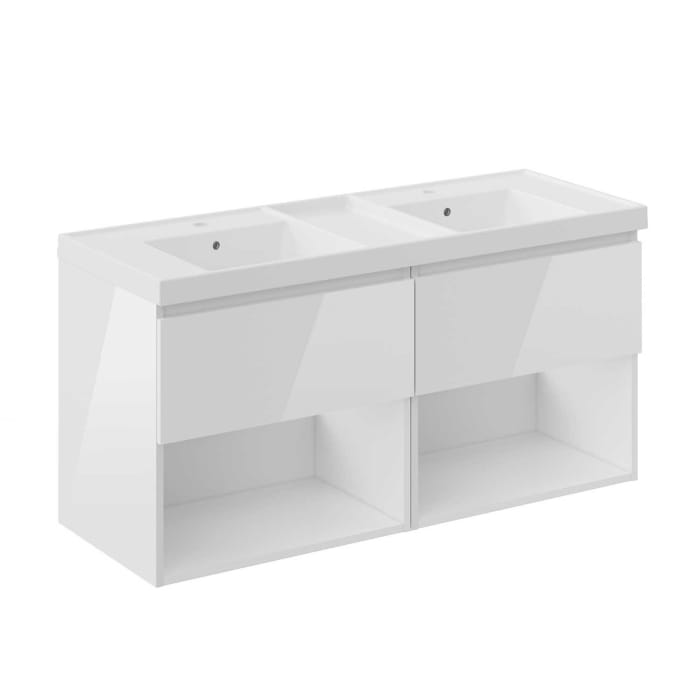 COSMIC B-Best Badmöbel Set 120 cm mit Spiegel und Wandleuchte