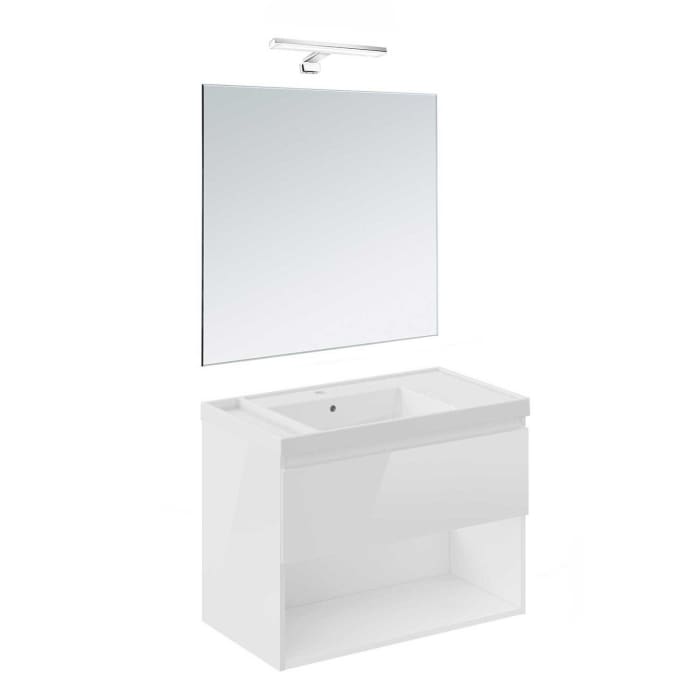 COSMIC B-Best Badmöbel Set 80 cm mit Spiegel und Wandleuchte