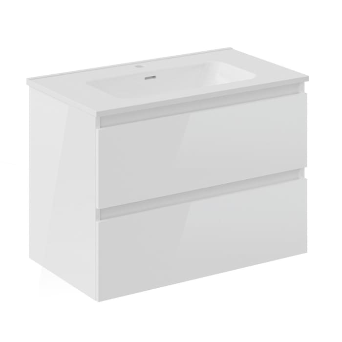 COSMIC B-Best Badmöbel Set 80 cm mit Spiegel und Wandleuchte