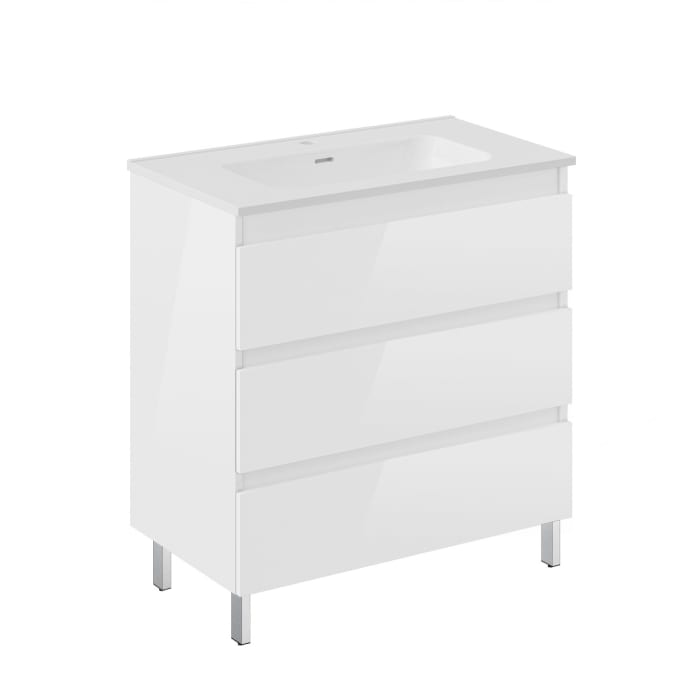 COSMIC B-Best Badmöbel Set 80 cm mit Spiegel und Wandleuchte