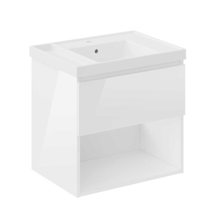 COSMIC B-Best Badmöbel Set 60 cm mit Spiegel und Wandleuchte