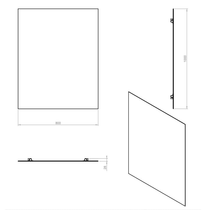 COSMIC B-Best Badspiegel ungerahmt mit den Maßen 100 x 80 cm
