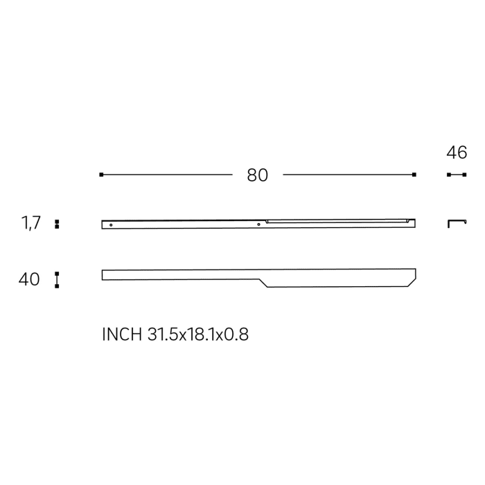 COSMIC Wish Möbelgriff (2er Set) 80 cm asymmetrische Form