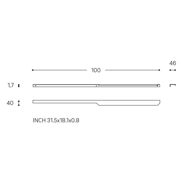 COSMIC Wish Möbelgriff (2er Set) 100 cm asymmetrische Form