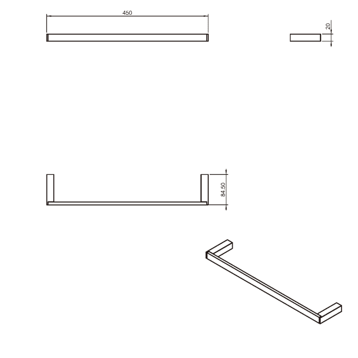 COSMIC Bath Life Handtuchstange 45 cm