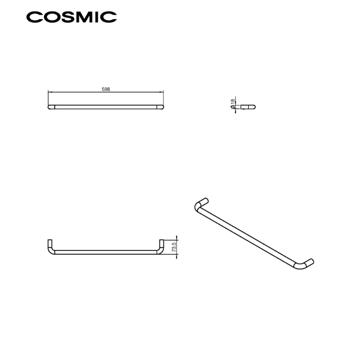 COSMIC Black & White Handtuchstange 60 cm