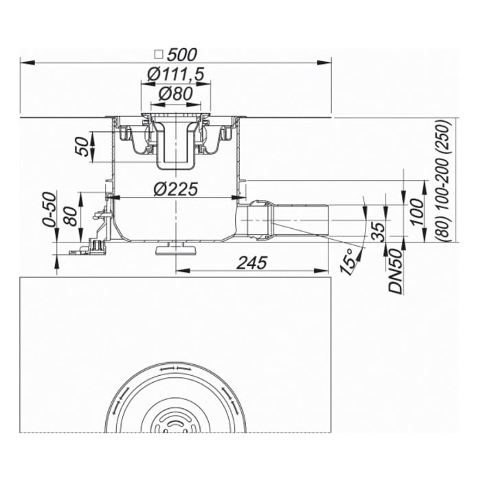 Dallmer Duschwannenablauf ORIO DallBox Select,  DN 50