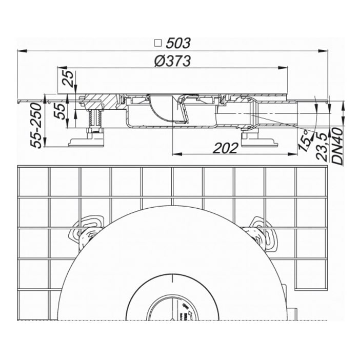 Dallmer Ablaufgehäuse CeraDrain Plan, DN 40