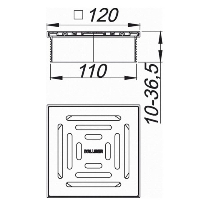 Dallmer Aufsatz DallDrain Pure 12 x 12 cm