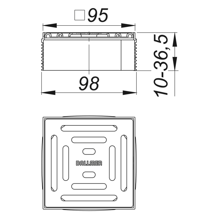 Dallmer Aufsatz DallDrain Pure 10 x 10 cm