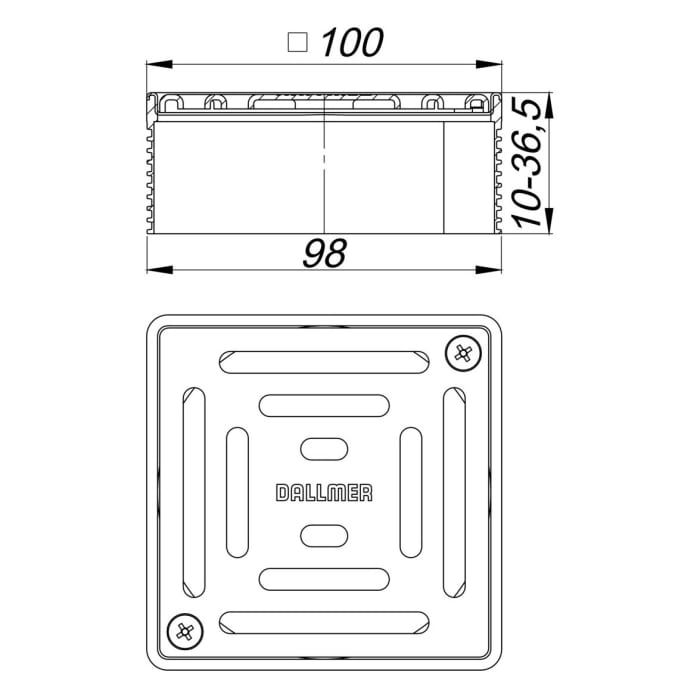 Dallmer Aufsatz DallDrain Select 10 x 10 cm