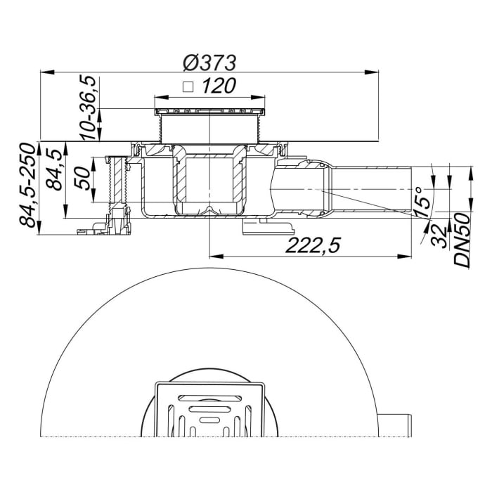Dallmer Bodenablauf DallDrain Select, DN 50, 12 x 12 cm