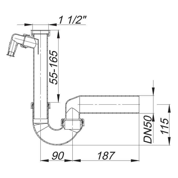 Dallmer Röhren-Siphon 100/1, 1 1/2