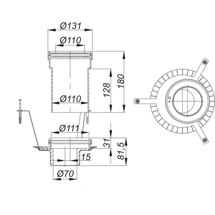 Dallmer Brandschutz-Rohbauelement 11, DN 50