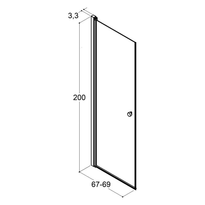 Dansani Match Duschtür 69 x 200 cm mit Eisglas