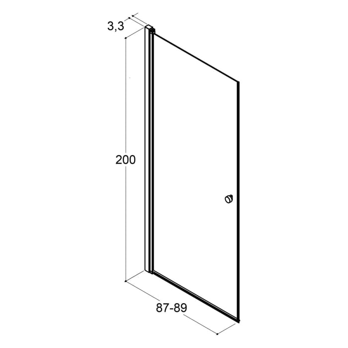 Dansani Match Duschtür 89 x 200 cm mit Eisglas