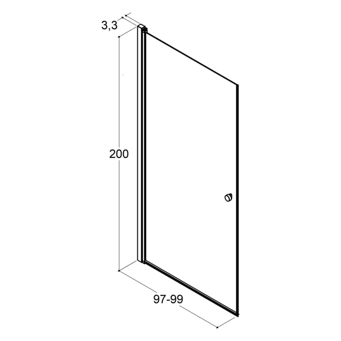 Dansani Match Duschtür 99 x 200 cm mit Klarglas