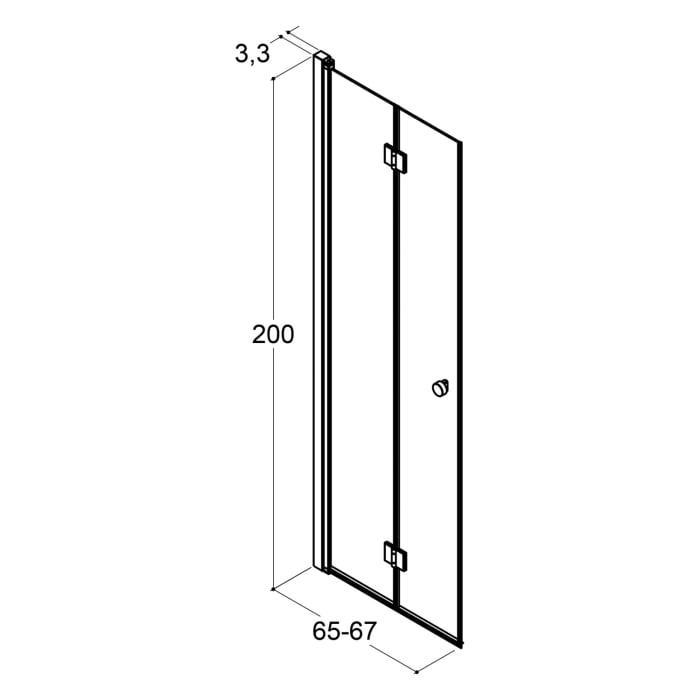 Dansani Match Falttür 67 x 200 cm mit Klarglas