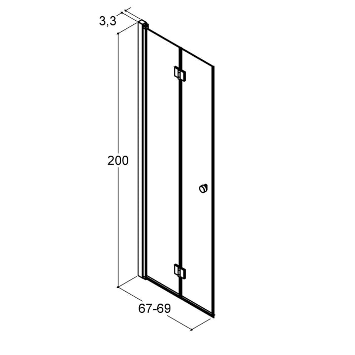 Dansani Match Falttür 69 x 200 cm mit Klarglas