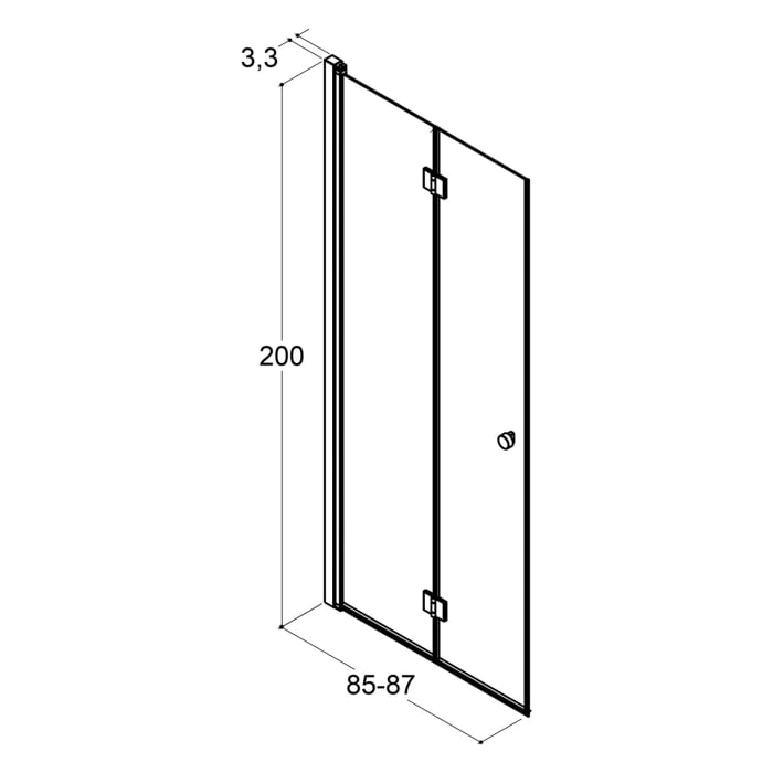 Dansani Match Falttür 87 x 200 cm mit Klarglas
