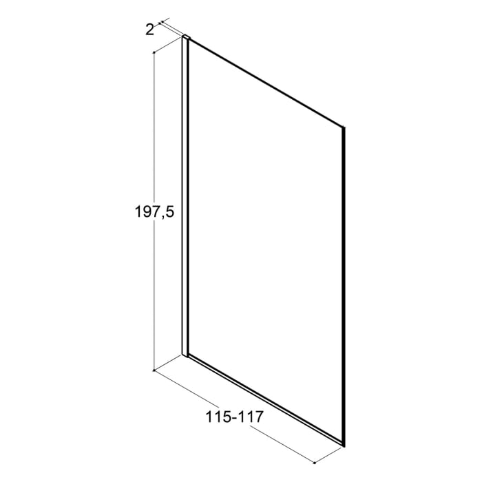 Dansani Match Festwand 117 x 197,5 cm mit Klarglas