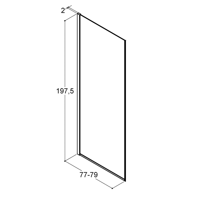 Dansani Match Festwand 79 x 197,5 cm mit Klarglas