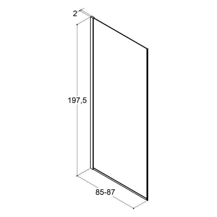 Dansani Match Festwand 87 x 197,5 cm mit Klarglas