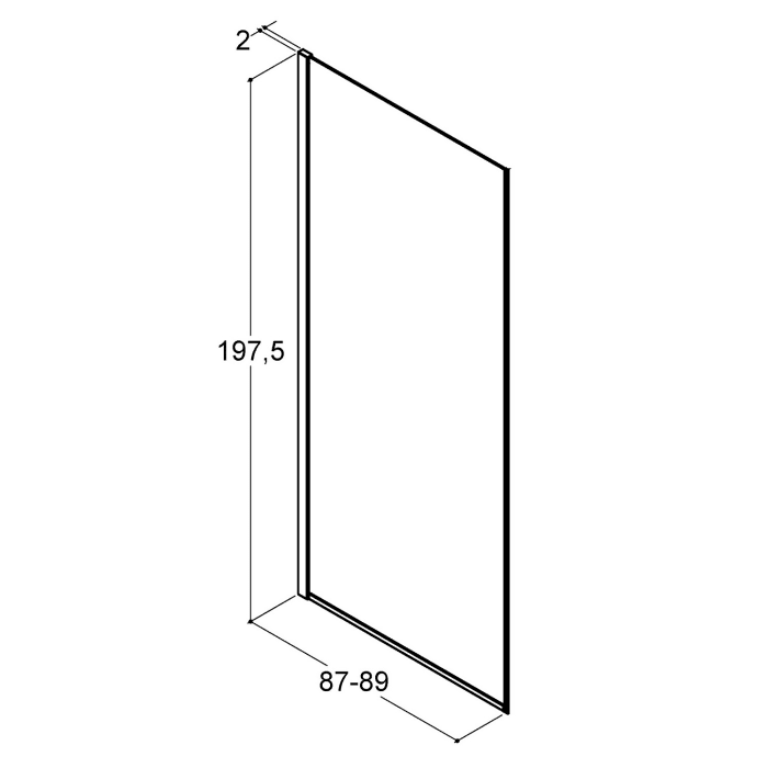 Dansani Match Festwand 89 x 197,5 cm mit Klarglas