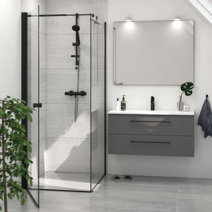 Dansani Match Festwand 89 x 197,5 cm mit Klarglas