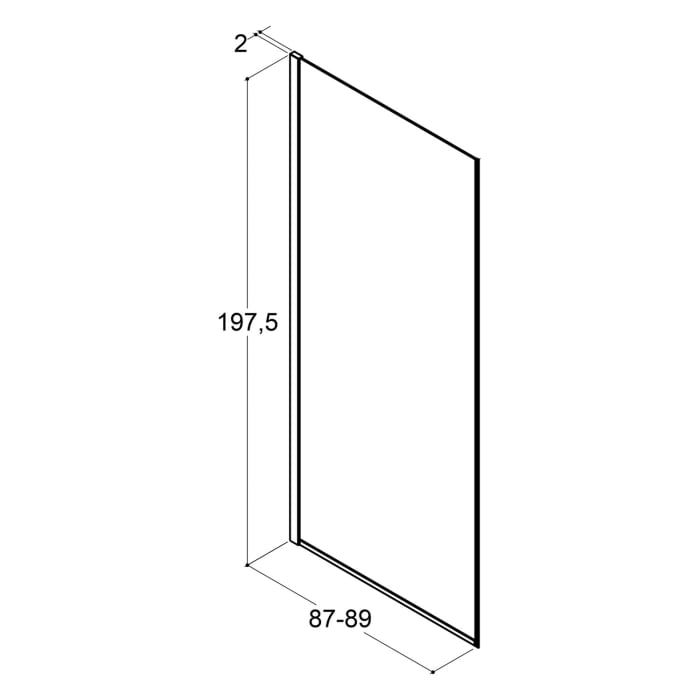 Dansani Match Festwand 89 x 197,5 cm mit Klarglas