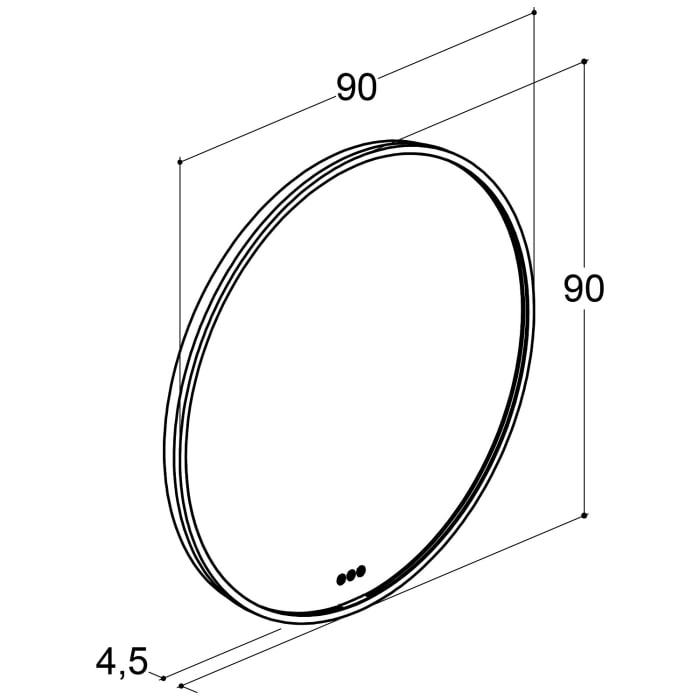 Dansani You Rahmenspiegel Moon Ø 90 cm mit LED Beleuchtung