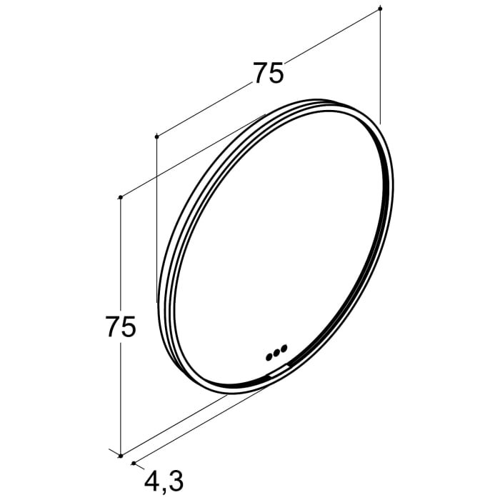 Dansani You Badspiegel Moon Ø 75 cm mit LED-Beleuchtung und Spiegelheizung in Weiß matt