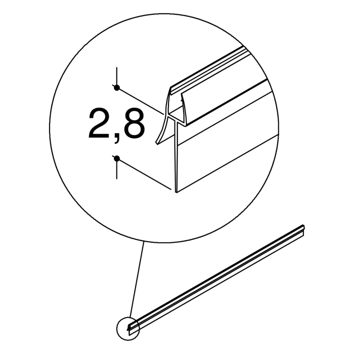 Dansani Match Bodenprofilset extra hoch f. Nischentür (1 Stck.)