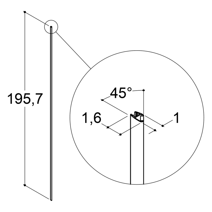 Dansani Match Magnetleiste für A/B/C/E/F Duschtüre (1 Stck.)
