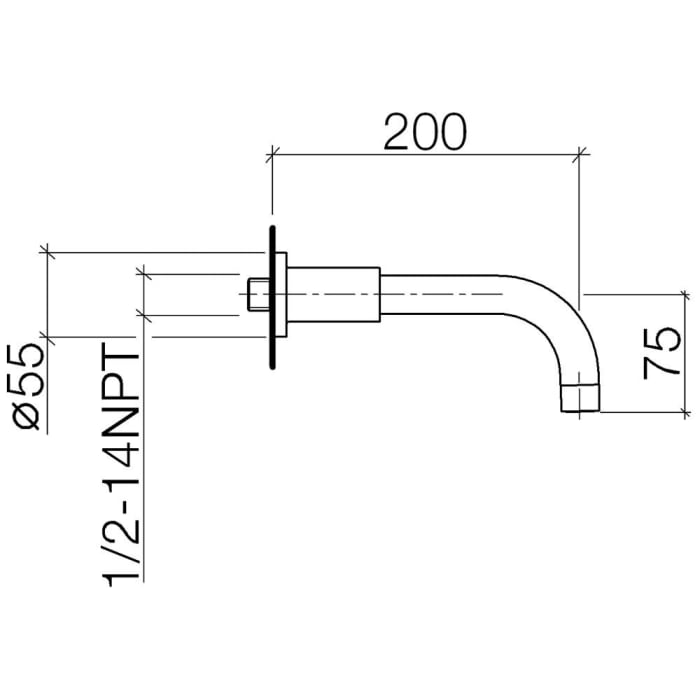 Dornbracht TARA Wanneneinlauf für Wandmontage