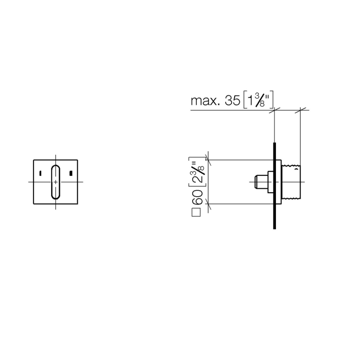 Dornbracht CL.1 Unterputz-Dreiwege-Umstellung, Griff geriffelt - Typ 1