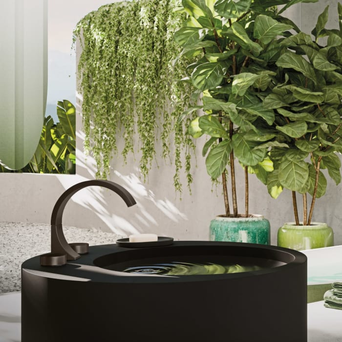 Dornbracht CYO Waschtisch-Dreilochbatterie mit Ablaufgarnitur, Ausladung 16,7 cm