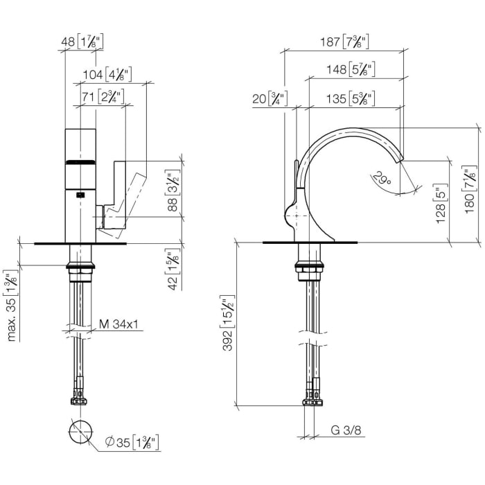 Dornbracht CYO Waschtisch-Einhandbatterie ohne Ablaufgarnitur
