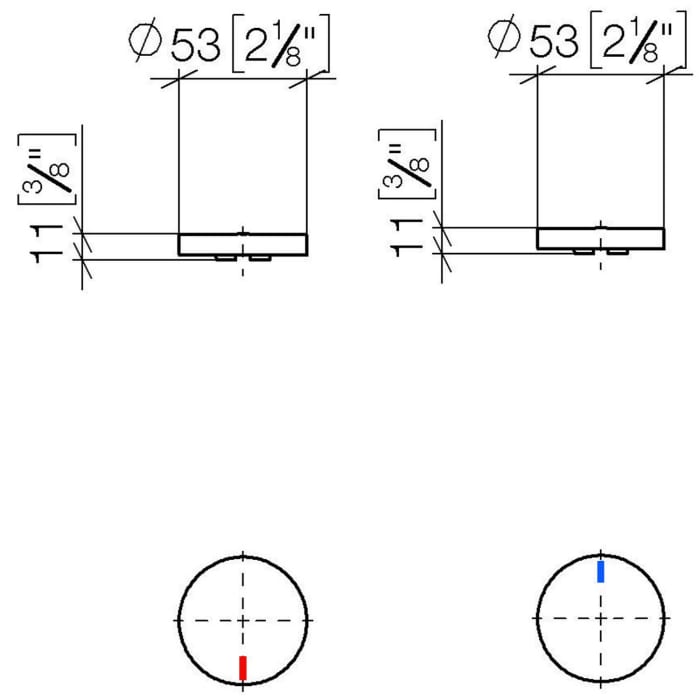 Dornbracht CYO Set Griffeinsatz rot & blau
