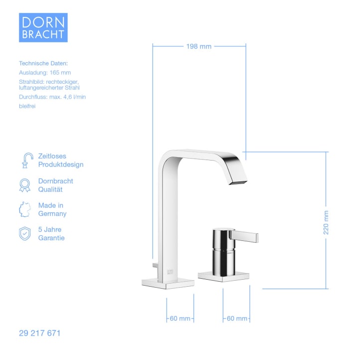 Dornbracht IMO Waschtisch-Zweilochbatterie mit Ablaufgarnitur