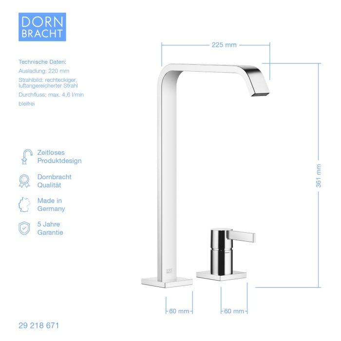 Dornbracht IMO Waschtisch-Zweilochbatterie mit Ablaufgarnitur