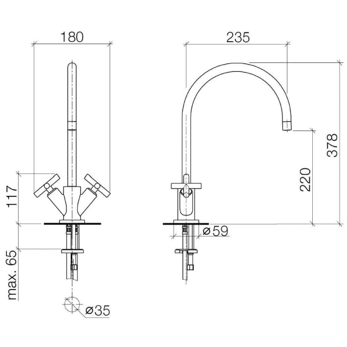 Dornbracht Tara. Spültisch-Einlochbatterie