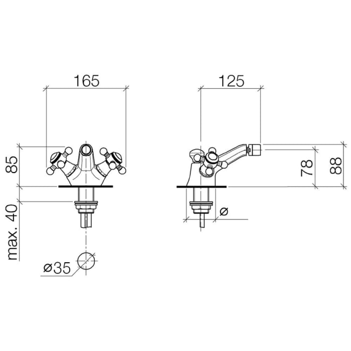 Dornbracht Madison Bidet-Einlochbatterie