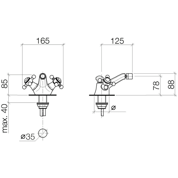 Dornbracht Madison Bidet-Einlochbatterie