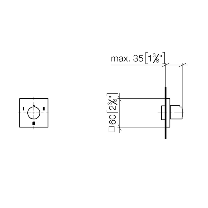 Dornbracht Symetrics UP-Dreiwege-Umstellung, Griff mit kurzer Nase