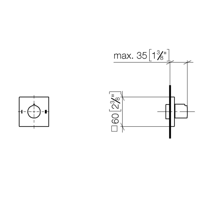 Dornbracht Symetrics UP-Zweiwege-Umstellung, Griff mit kurzer Nase
